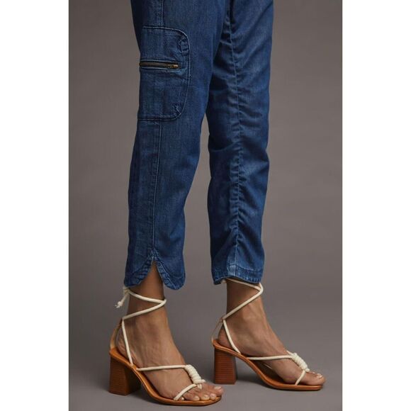 Anthropologie PILCRO Cottage Utility Jeans Drawstring Waist Pull-onPants Sz XL - Picture 3 of 9